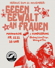 Sharepic: Mahnwache & Kundgebung