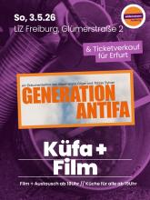 Bild mit aufschrift Küfa + Film und Filmplakat ausschnitt "Generation Antifa"