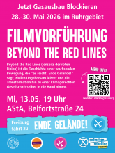 Plakat mit Aufschrift Filmvorführung.