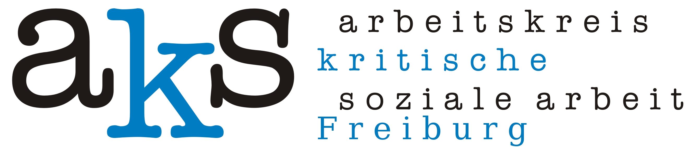 Logo des aks; Text: "aks arbeitskreis kritische soziale arbeit Freiburg