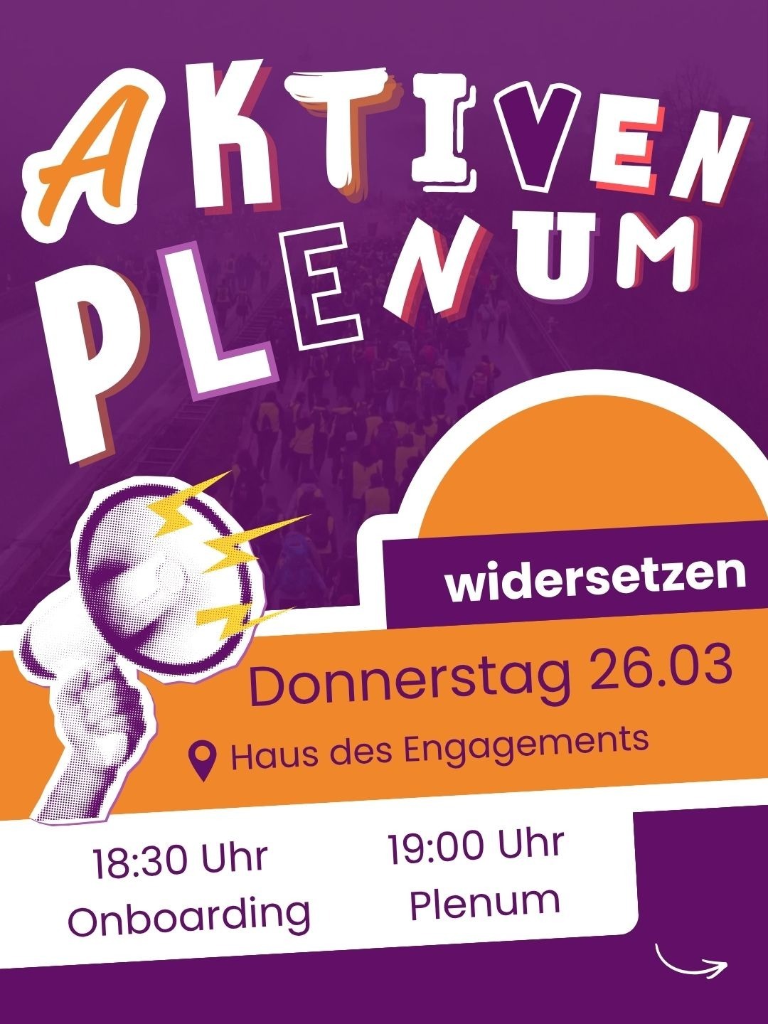 Plakat mit dem Schriftzug 'Aktivenplenum'