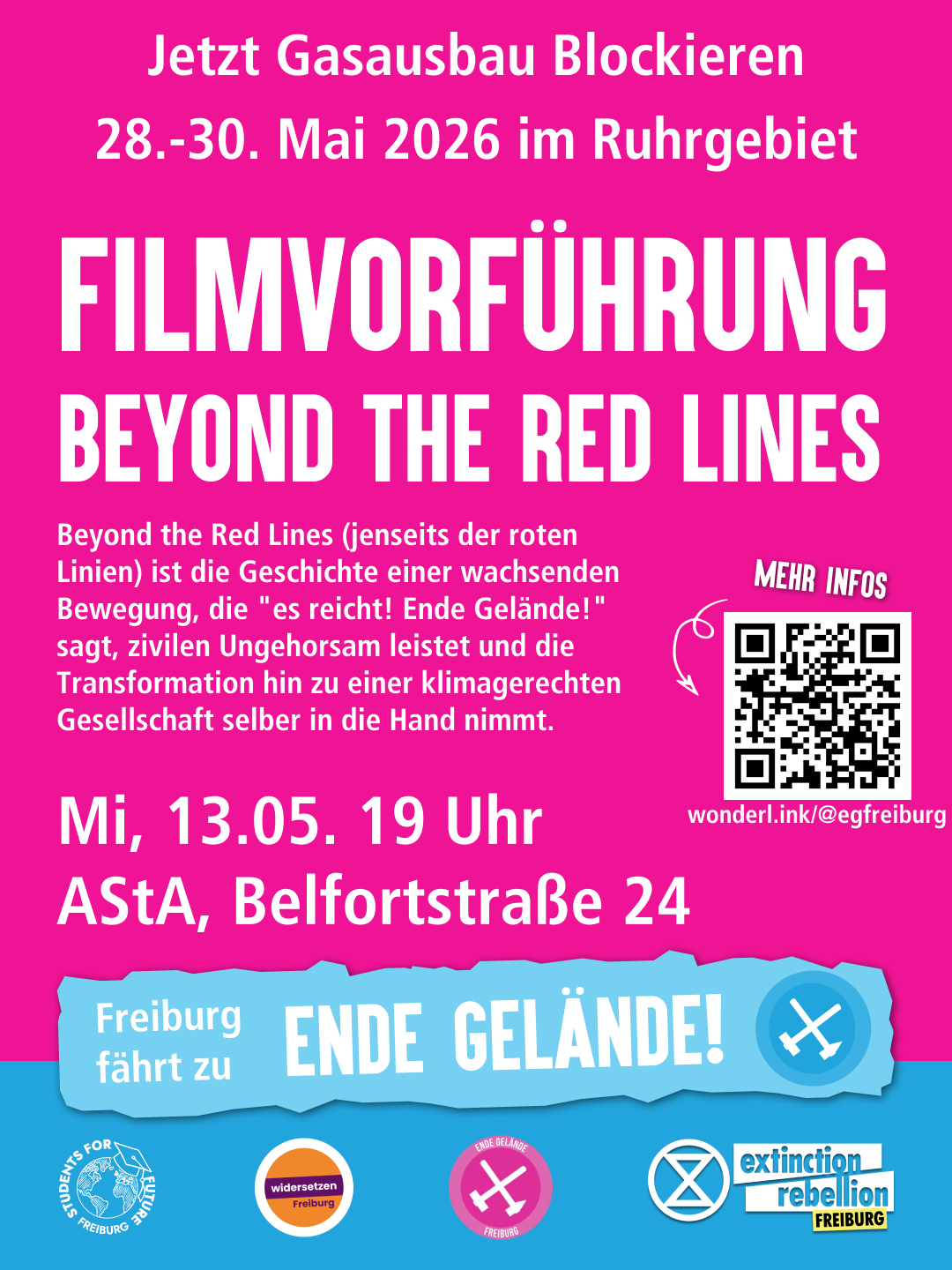 Plakat mit Aufschrift Filmvorführung.