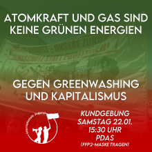 Atomkraft und Gas sind keine grünen Energien - Gegen Greenwashing und Kapitalismus