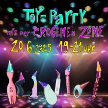 Toys die auf der Tanzfläche mit Partyhütchen tanzen 