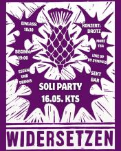 Infobild zur widersetzen Soli Party mit Programm: Band Drotz, Essen & Drinks, Sektbar