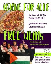 Küche für Alle. Free the ULM5. 31.05. in Liz at 19 uhr