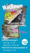Bild von einer Malpalette und einer Person an der Malwand.